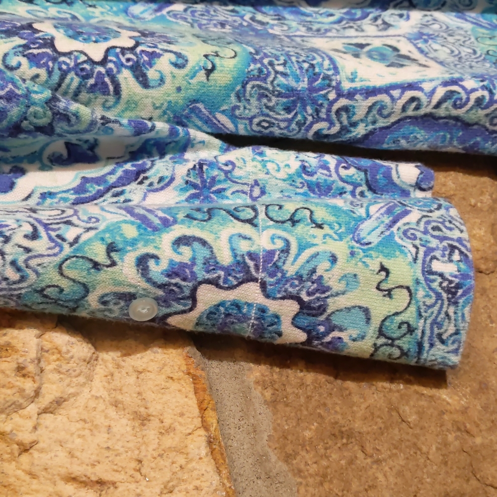 Talbots Blue patterned sweater - Picture 7 of 10
